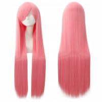 Женский парик розовые длинные прямые волосы косплей парики челка 100 см