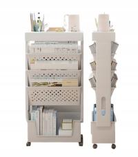 Mobilny Regał na Książki na Kółkach Wózek Półka Wielofunkcyjna