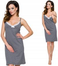 KOSZULA NOCNA W GROSZKI WĄSKIE RAMIĄCZKO