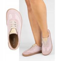 Buty barefoot damskie skórzane Olivier Eliza kwiaty różowe z różem