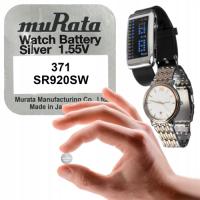 Серебряный мини-аккумулятор Murata 371 / SR920SW / SR69 для часов, 1 шт.