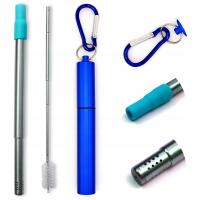 Bombilla Składana Niebieska Zestaw szczoteczka Etui do yerba mate Outdoor