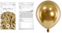 Balony glossy chrom złote metalik Komunia Wesele 5 cali 50 sztuk