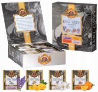 Набор чая Эрл Грей 4 вкуса микс 40 пакетиков в подарочной коробке Базилур