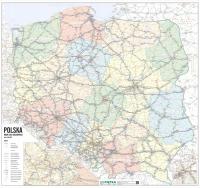 POLSKA MAPA ŚCIENNA KOLEJOWA