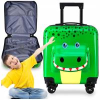 WALIZKA DLA DZIECI PODRÓŻNA KABINOWA KROKODYL BAGAŻ NA KÓŁKACH ZIELONY 38L