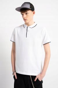 Koszulka chłopięca POLO z krótkim rękawem i czarną lamówką, REPORTER