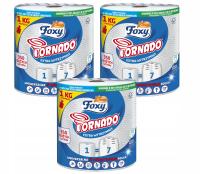 RĘCZNIK PAPIEROWY FOXY TORNADO 3 WARSTWY 350 LISTKÓW WYTRZYMAŁY - 3 ROLKI