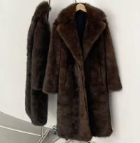 Klasyczny Płaszcz Futro Ekologiczne imitacja Norki Kolory S