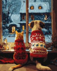 Obraz Malowanie po numerach Przytulność futrzaków 40x50 IDEYKA NA RAMIE