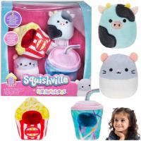 SQUISHMALLOWS SQUISHVILLE MIĘKKA MASKOTKA PLUSZAKI 4w1 POPCORN KRÓWKA