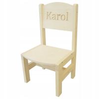 KRZESEŁKO DREWNIANE DLA DZIECI MALUCH GRAWER IMIĘ MEBELKI DZIECIECE POKÓJ