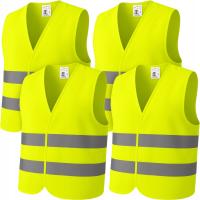 4× Kamizelka odblaskowa Agmi żółta uniwersalna CE EN 20471