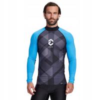 Koszulka UV męska rashguard z dł ręka DYNAMICNORD RG-31 czarno niebie 2XL