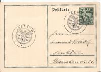 TRZECIA RZESZA -postkarte -ozdobny stempel swastyka -1938 rok