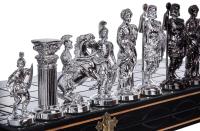 Римские шахматы деревянные серебристо-черные большие 42 см
