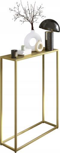 Konsola metalowa toaletka stolik półka stojąca loft złoty glamour 60x20h78