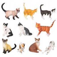 Figurki kotów zestaw zabawek mała śliczna ozdoba do kolekcji dzieci chłopcy dziewczęta