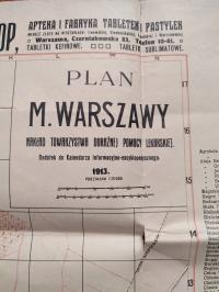 Warszawa plan 1913 rok rozkład jazdy tramwajów elektrycznych