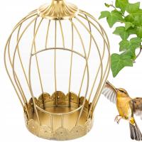 Lampion wiszący złota klatka dekoracja ogrodowa na łańcuszku metalowy