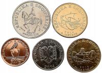 ALBANIA ZESTAW 5 MONET 1 - 50 LEKE 2013 - 2020 PELIKAN KOŃ STATEK MENNICZE