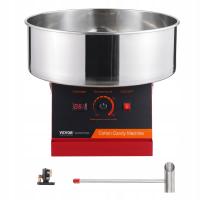 Elektryczna maszyna do waty cukrowej o mocy 1000 W z nierdzewną miską i miarką czerwona