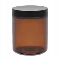 Бронзовая банка для свечей 250 мл с черной пластиковой крышкой