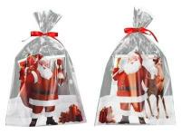 Torebki foliowe WORKI CELOFANOWE prezentowe MIKOŁAJ ŚWIĄTECZNE 25x40 25 szt