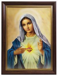 OBRAZ 60X80 OTWARTE SERCE MARYI RAMA DREWNIANA ŚW