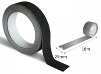 TAŚMA ANTYPOŚLIZGOWA 25/18 NA SCHODY CZARNA ostrzegawcza schodowa zew