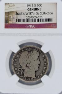 USA - Barber Half Dollar - 1912 S Genuine - Grading NGC