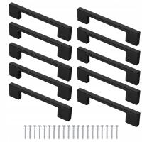 Мебельная ручка черная, набор из 10 шт. 96/128 мм для кухонных шкафов