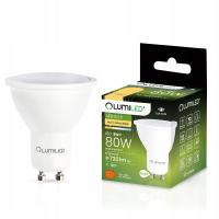 Żarówka LED GU10 8W = 80W 720lm 3000K BIAŁA CIEPŁA 120° PREMIUM LUMILED