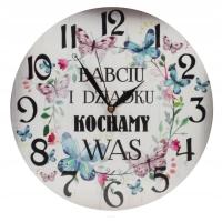 PIĘKNY DREWNIANY ZEGAR NA DZIEŃ BABCI I DZIADKA różne rodzaje PREZENT