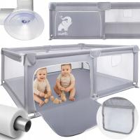 KOJEC DLA DZIECKA SKŁADANY 120X180cm SUCHY BASEN PLAC ZABAW DZIECIĘCY SZARY