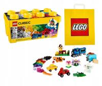 LEGO CLASSIC 10696 KREATYWNE KLOCKI ŚREDNIE + LEGO TORBA PAPIEROWA ŚREDNIA