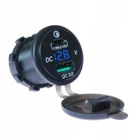 ЗАРЯДНОЕ УСТРОЙСТВО USB-C QC 3.0 PD ВОЛЬТМЕТР СИНИЙ 36W ДЛЯ БЫСТРОЙ ЗАРЯДКИ