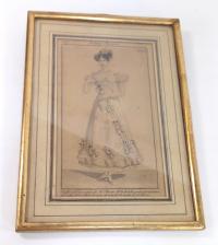 Rycina modowa Costume Parisien, obraz oprawiony; 1856