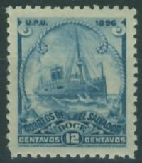 Salvador 12 cts. - UPU 1896 Statek