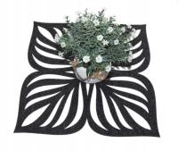 Войлочная декоративная подставка для стола под тарелку цветок 30 см черный