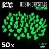 Green Stuff World Resin Crystals Medium Glow Zielone