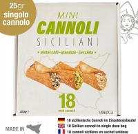 Cannoli mini 18szt gianduia-pistacja-orzech Sycylia Moreca