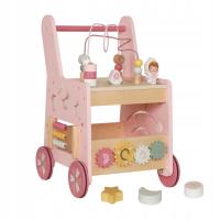 DREWNIANY CHODZIK PCHACZ MANIPULACYJNY MULTIMEDIALNA STACJA ZABAW SORTER