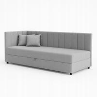 Диван односпальная кровать с контейнером для гостиной Sofaro 90x200 серый