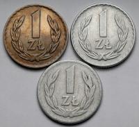 309. 1 złoty 1949-1957 - zestaw (3szt)