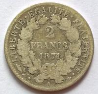 FRANCJA 2 FRANKI 1871 A / srebro