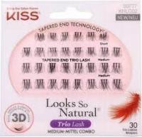 Kępki sztucznych rzęs S/M Looks So Natural Trio Lash 3D KHLC02 Kiss 1szt