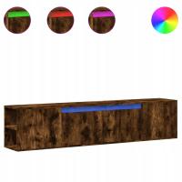 Wisząca szafka LED RGB 180x31x39,5 cm, dąb smołowany