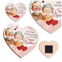 PREZENT NA DZIEŃ BABCI I DZIADKA UROCZY MAGNES NA LODÓWKĘ SERDUSZKO WZORY