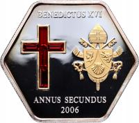 Острова Кука, Елизавета II, 5 долларов 2006, Бенедикт XVI